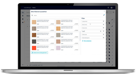 Die Plattendaten von EGGER sind ab jetzt im materialManager, der App zur zentralen Materialverwaltung, digital verfügbar.