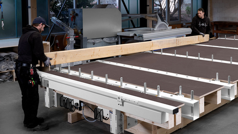 Production of wood frame elements