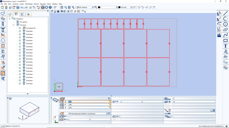 Nesting pattern in woodWOP
