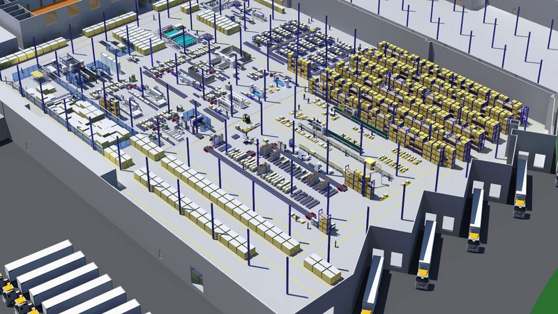 3D layout of the factory – the most recent status of the factory design