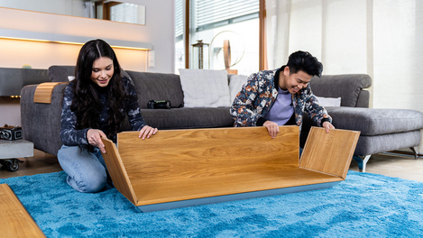 Sideboard with click system from VÄLINGE and HOMAG