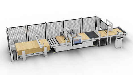 Das Konzept 2H+ für ein Plattenhandling mit Hubtisch und Gurtband für eine automatisierte Fertigung