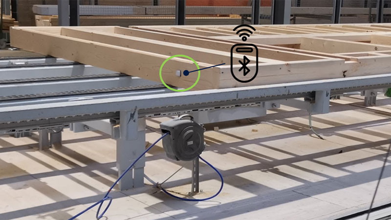 Exemplary positioning of a Bluetooth beacon in the production process