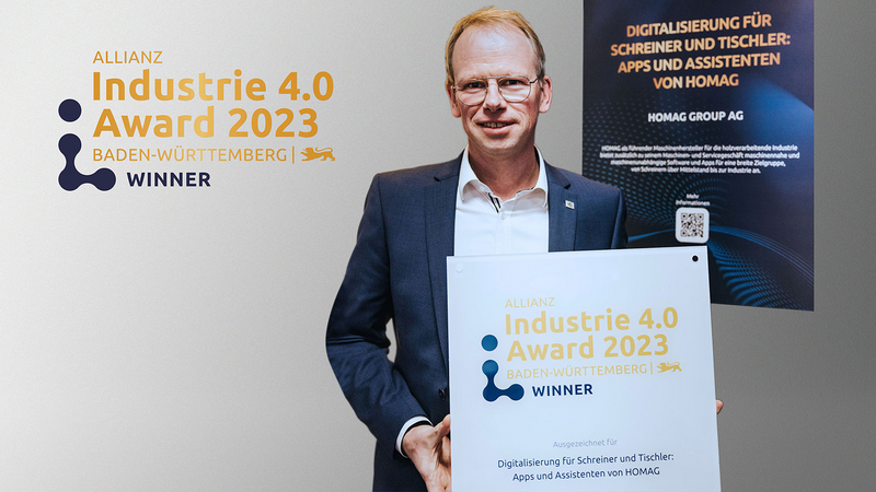 Hendrik Albers, Senior Manager Digital Product Innovation, accepted the award at the ceremony. Photo: Allianz Industrie 4.0/Stefan Schreier, Shout Media