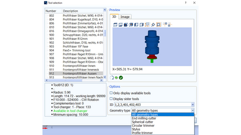 Clear and comfortable: when selecting the tool, it is now possible to filter by geometry type