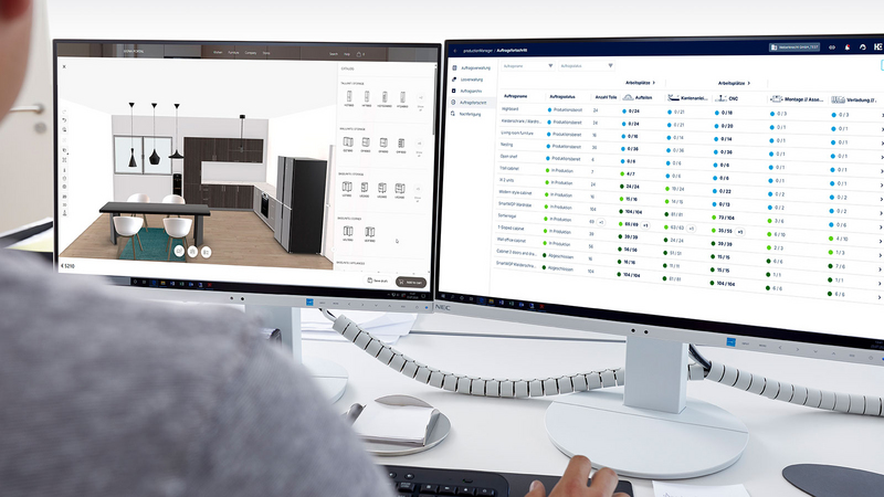 …a continous data flow from furniture sales, configuration and design to production.