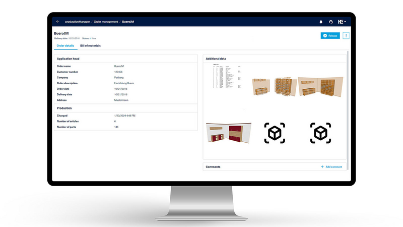 ...and transfer the order directly to the digital job folder, the productionManager, with just one click
