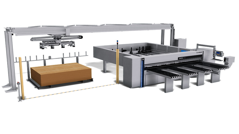 SAWTEQ S-200 with STORETEQ F-100 single-axis feeder