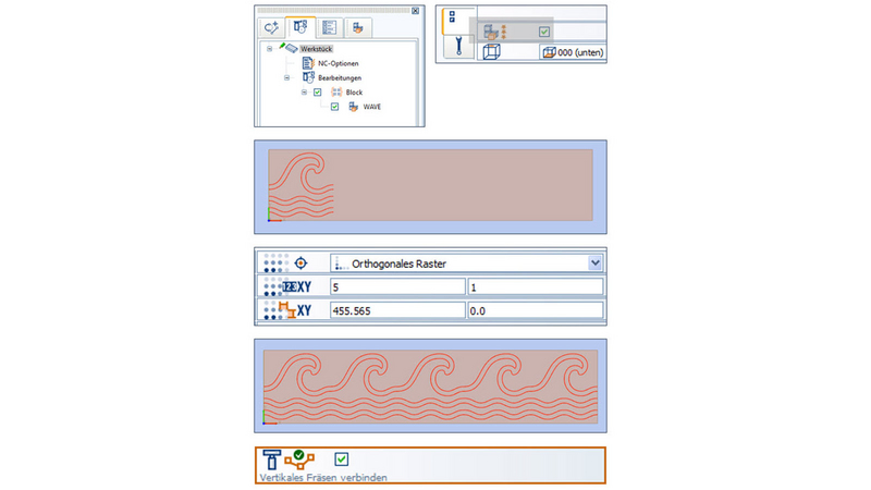 woodWOP 8.1 Fräsungen verbinden
