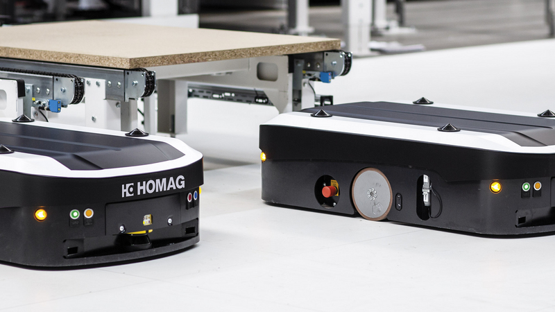 Automated guided vehicle system (AGV) TRANSBOT | HOMAG