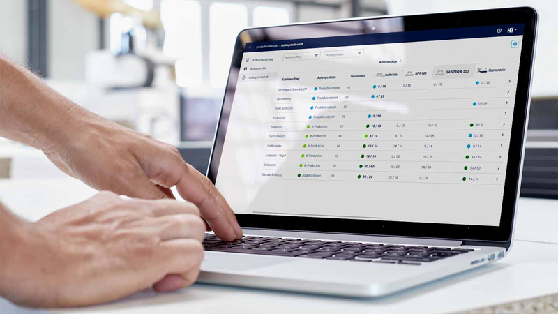 Anzeige der Rückmeldedaten Ihrer Maschine im Auftragsfortschritt des productionManagers