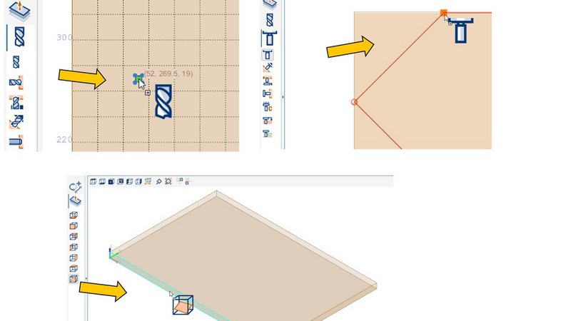 Drag & drop: fast and intuitive placement of processing steps and planes directly in the graphic