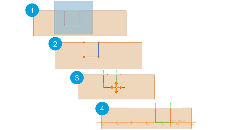 Multiple selection: simultaneous processing of multiple contour elements for maximum efficiency