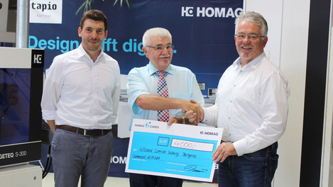 Spendenübergabe an die Willibald Schmidt Stiftung bei HOMAG Deutschland in Denkendorf 