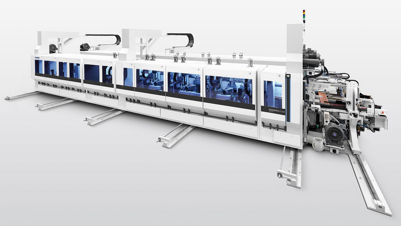 TENONTEQ D-800 powerLine double-end tenoner — individual configuration with magnetic chain technology   