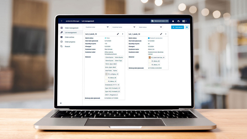 Available immediately in productionManager: Combine orders into production lots quickly and easily and bundle them intelligently!