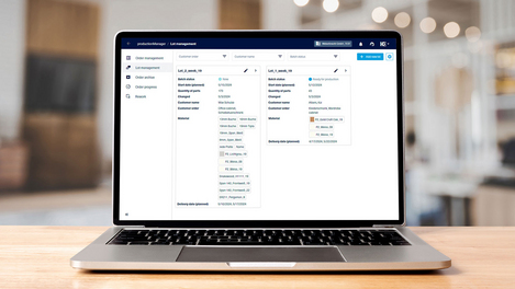 Available immediately in productionManager: Combine orders into production lots quickly and easily and bundle them intelligently!