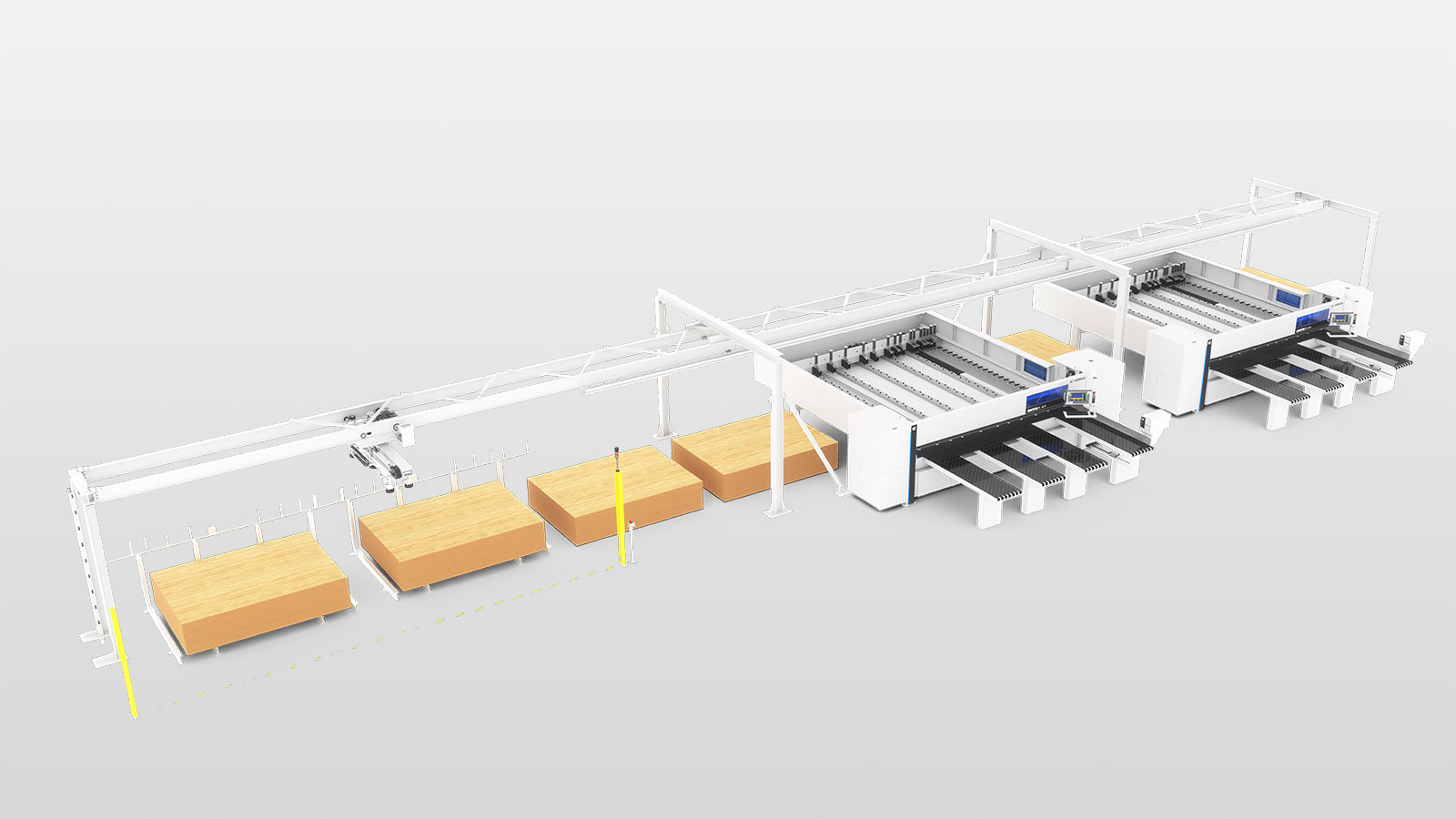 Einachsbeschicker STORETEQ F-100 mit 2 Einlagerplätzen und 2 integrierten Plattensägen